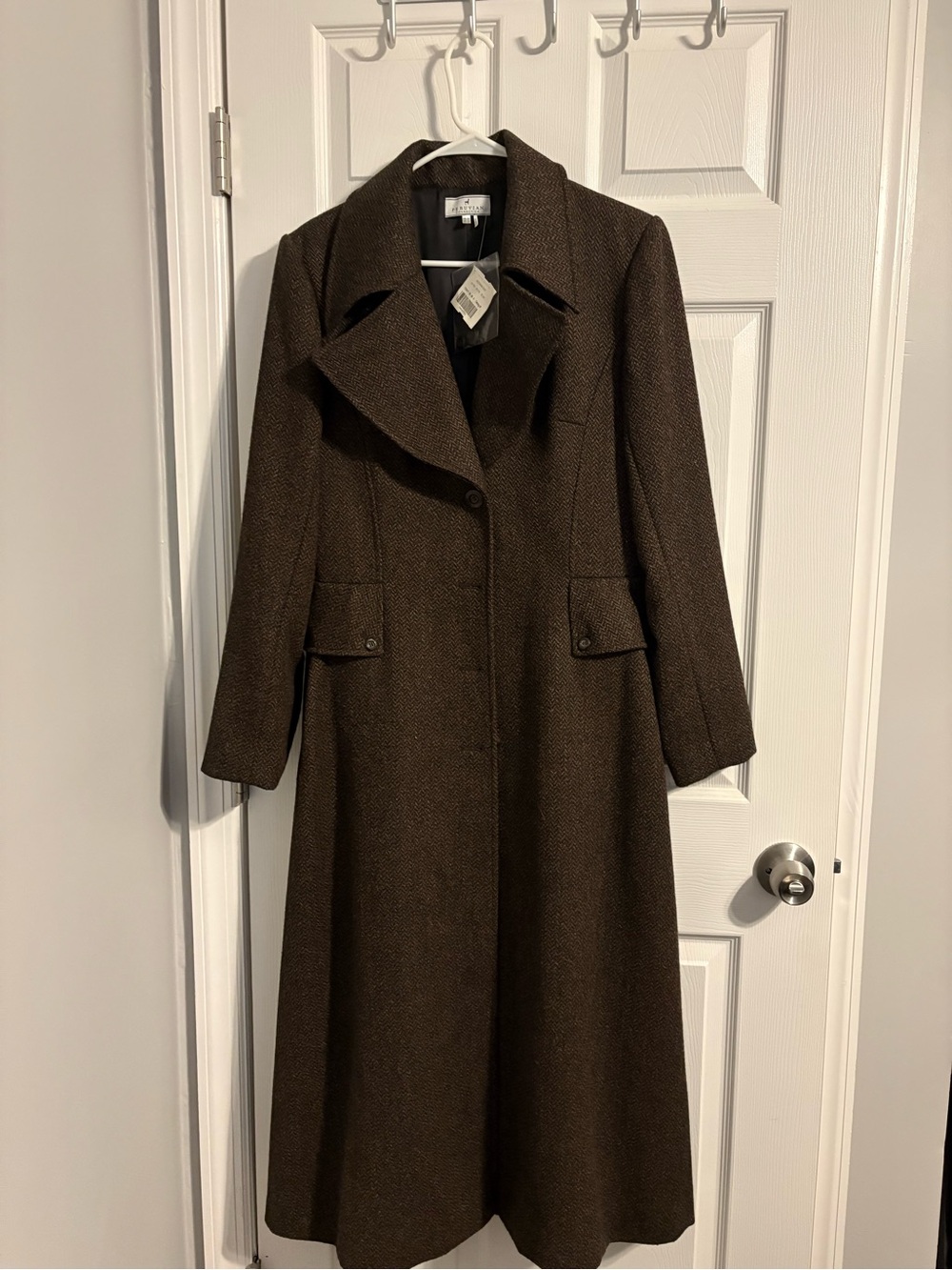 Peruvian Connection Dark Brown Long Trench Coat